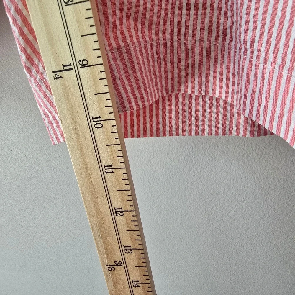 Polo Golf Ralph Lauren‎ Mens 36 Pink White Seersucker Striped Shorts Preppy Y2K